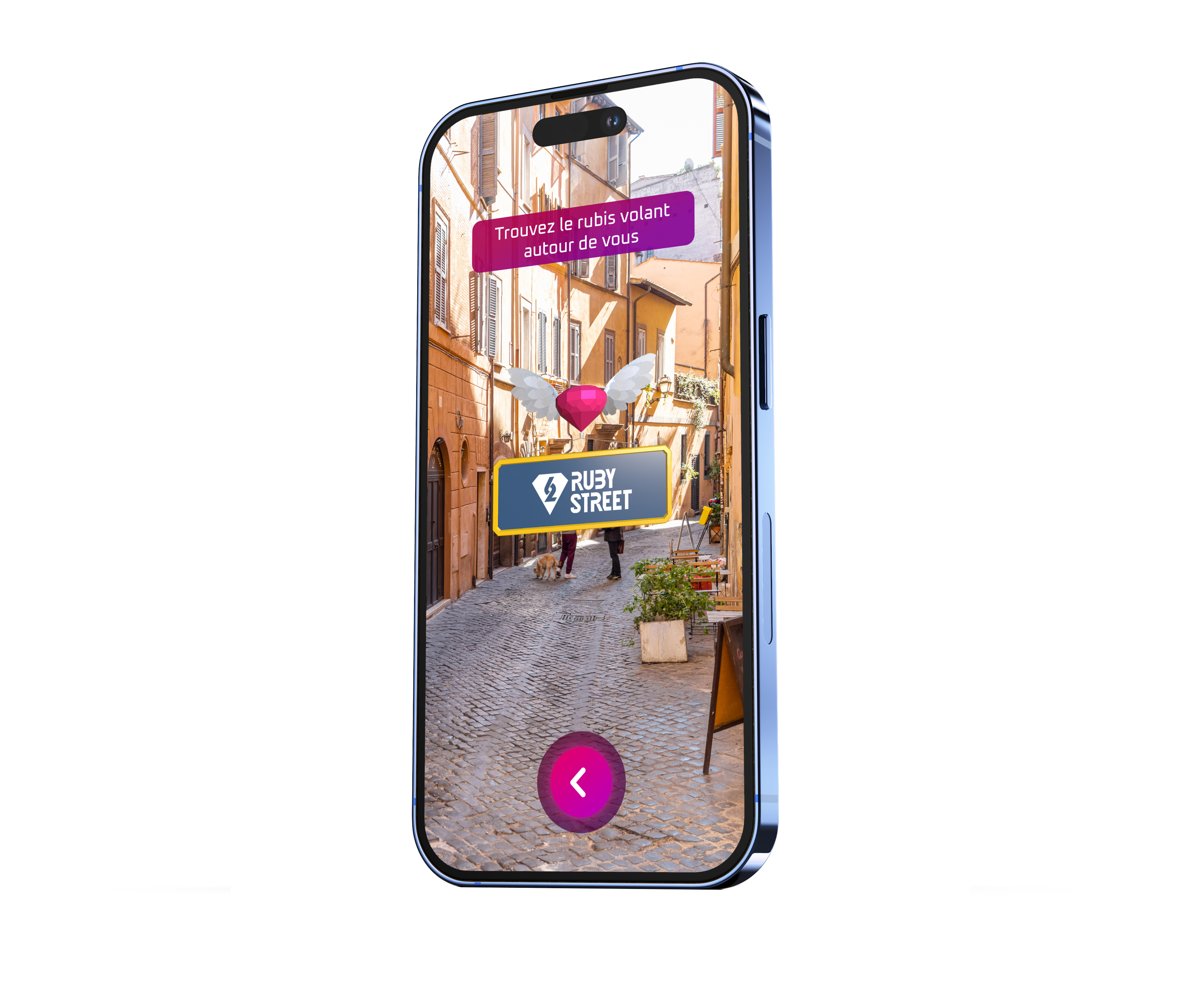 Un Ruby en réalité augmentée sur l'application mobile 62 Ruby Street