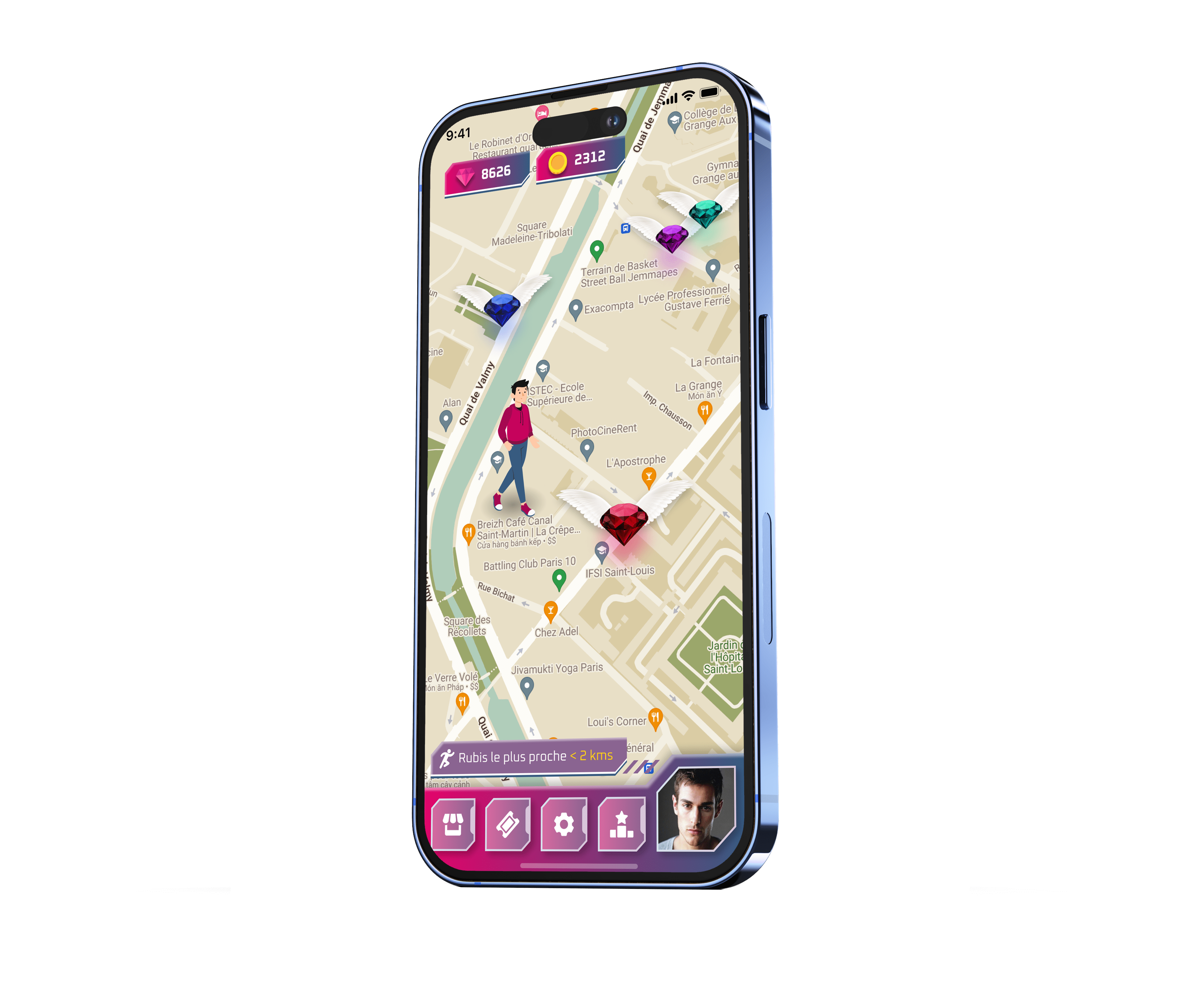 Libération de Ruby virtuels dans les rues de la ville